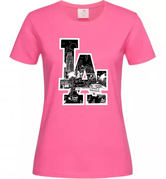 Женская футболка LA darkside Ярко-розовый фото