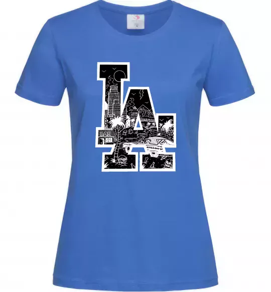 Женская футболка LA darkside Ярко-синий фото
