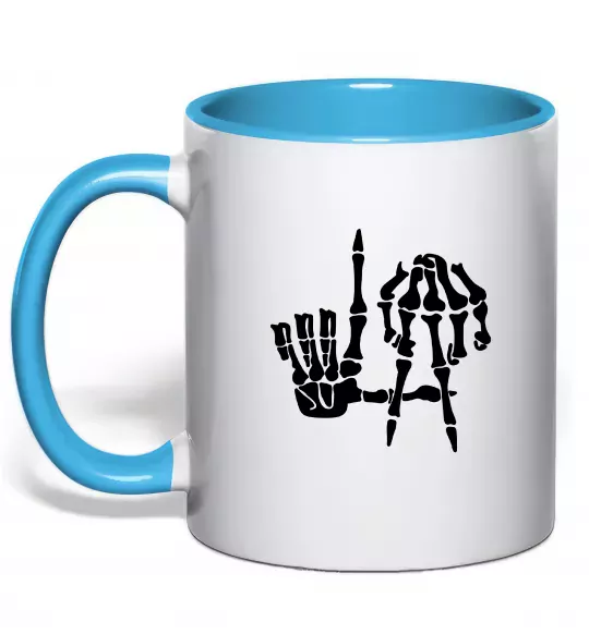 Чашка с цветной ручкой LA Bones Голубой фото