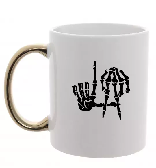 Чашка с цветной ручкой LA Bones Золото фото