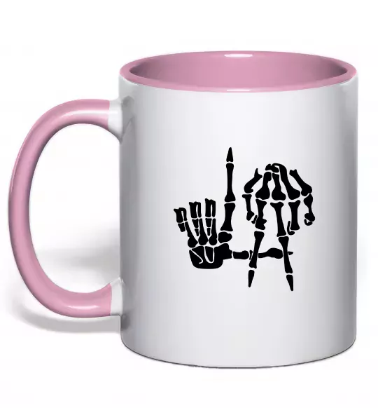 Чашка с цветной ручкой LA Bones Нежно розовый фото