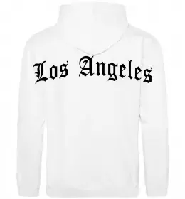 Мужская толстовка (худи) Los Angeles спина Белый фото