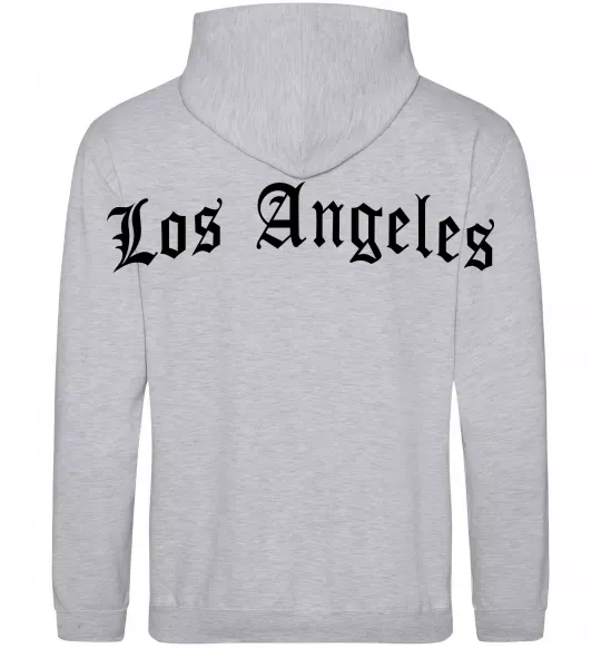 Чоловіча толстовка (худі) Los Angeles спина Сірий меланж фото