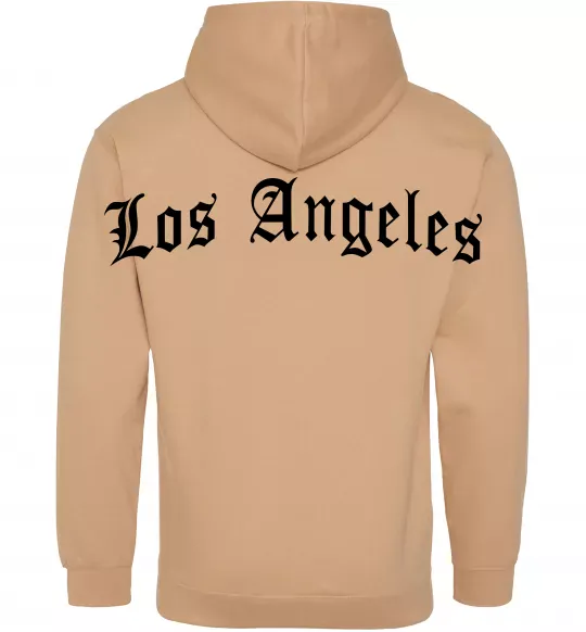 Чоловіча толстовка (худі) Los Angeles спина Пісочний фото