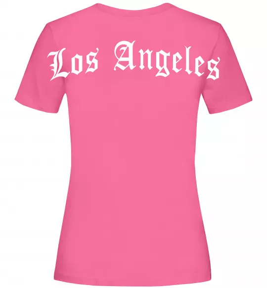 Жіноча футболка Los Angeles спина Яскраво-рожевий фото