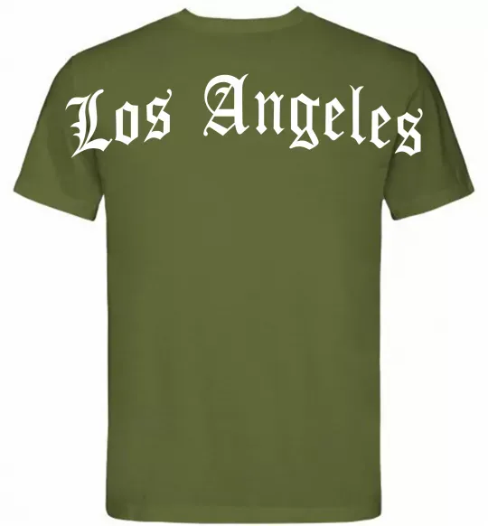 Чоловіча футболка Los Angeles спина Оливковий фото