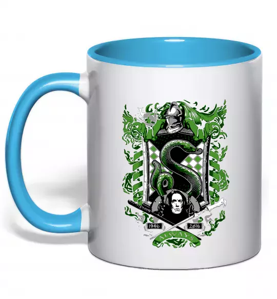 Чашка з кольоровою ручкою Snape Always Блакитний фото