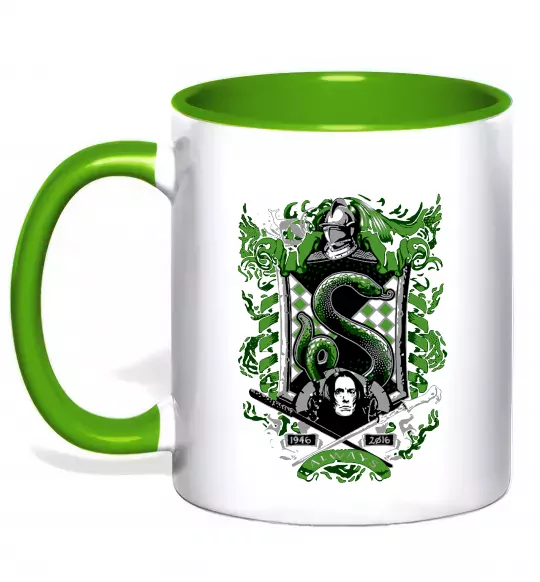 Чашка з кольоровою ручкою Snape Always Зелений фото