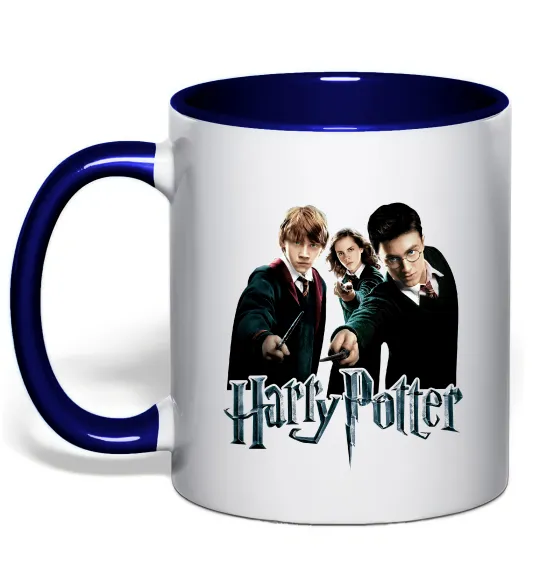 Чашка с цветной ручкой Гарі Герміона та Рон Глубокий темно-синий фото
