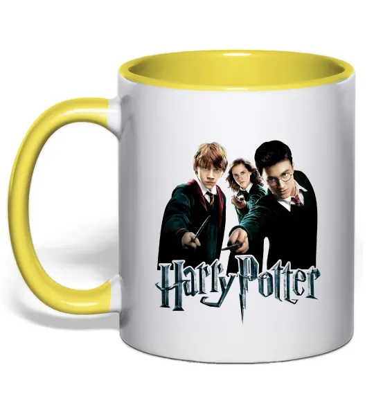 Чашка с цветной ручкой Гарі Герміона та Рон Лимонный фото