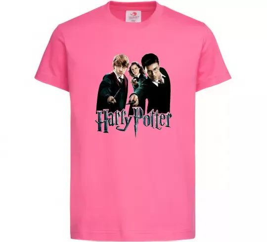 Детская футболка Гарі Герміона та Рон Ярко-розовый фото