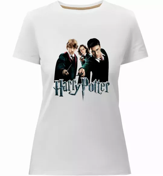 Жіноча преміум футболка Гарі Герміона та Рон Білий фото