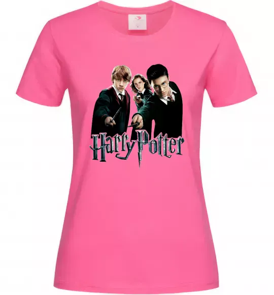 Женская футболка Гарі Герміона та Рон Ярко-розовый фото