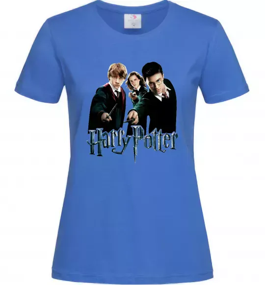 Женская футболка Гарі Герміона та Рон Ярко-синий фото