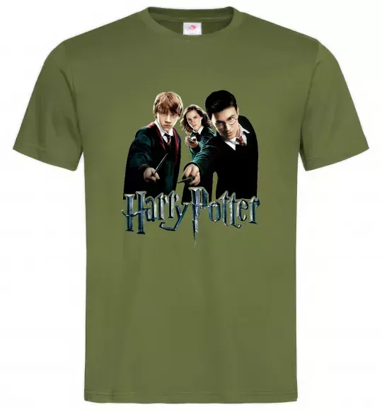 Мужская футболка Гарі Герміона та Рон Оливковый фото