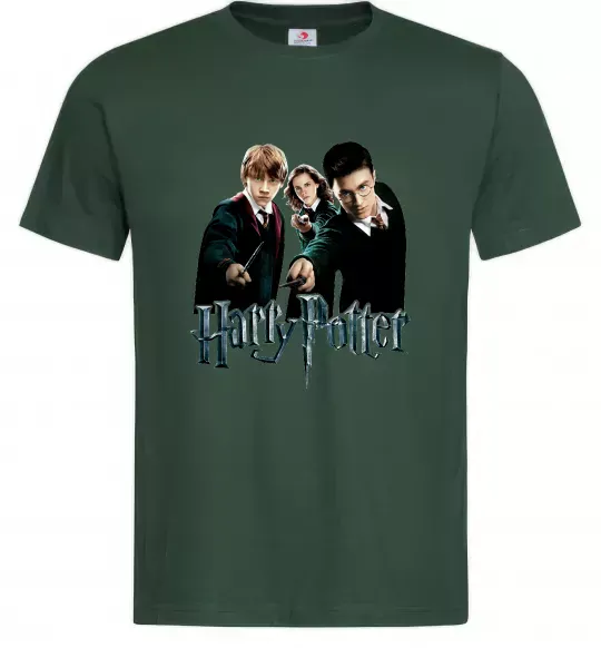 Мужская футболка Гарі Герміона та Рон Темно-зеленый фото