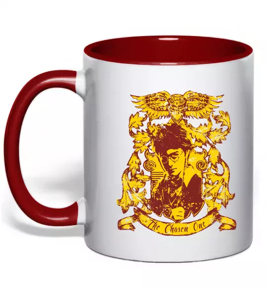 Чашка с цветной ручкой The chosen one Potter Красный фото