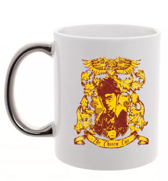 Чашка с цветной ручкой The chosen one Potter Серебро фото