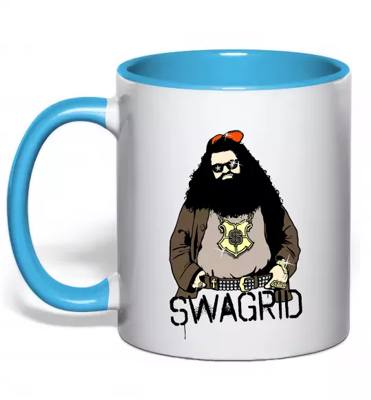 Чашка с цветной ручкой Swagrid Голубой фото