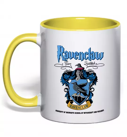 Чашка с цветной ручкой Ravenclaw Солнечно желтый фото