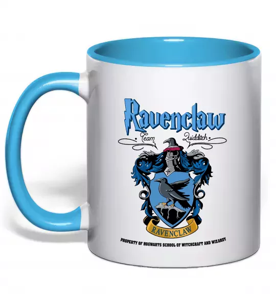 Чашка с цветной ручкой Ravenclaw Голубой фото
