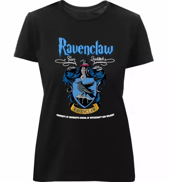 Женская премиум футболка Ravenclaw Черный фото