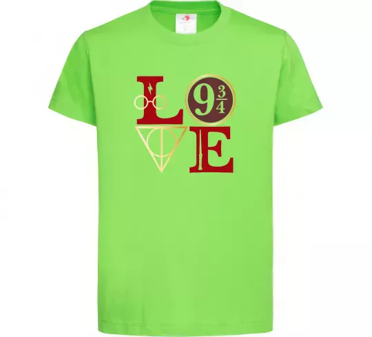 Дитяча футболка Love HP Лаймовий фото