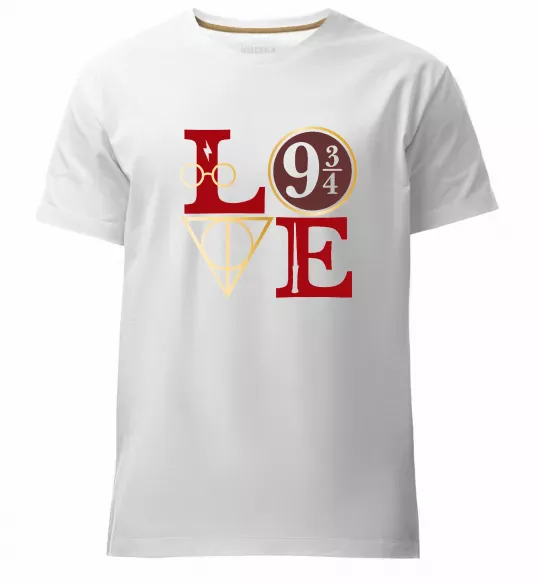 Мужская премиум футболка Love HP Белый фото