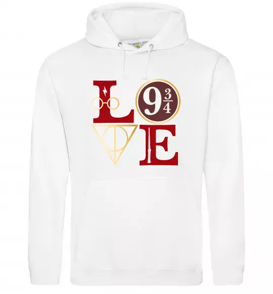 Мужская толстовка (худи) Love HP Белый фото