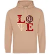 Мужская толстовка (худи) Love HP Песочный фото