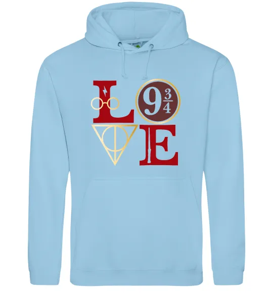 Чоловіча толстовка (худі) Love HP Блакитний фото