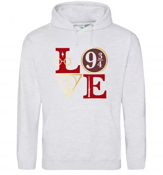 Женская толстовка (худи) Love HP Серый меланж фото