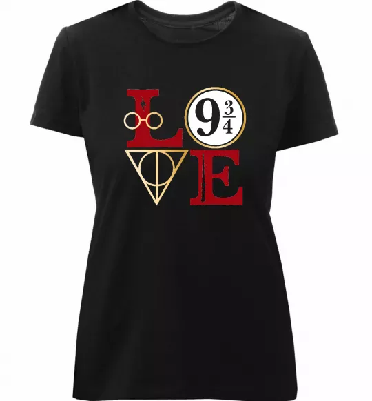 Жіноча преміум футболка Love HP Чорний фото