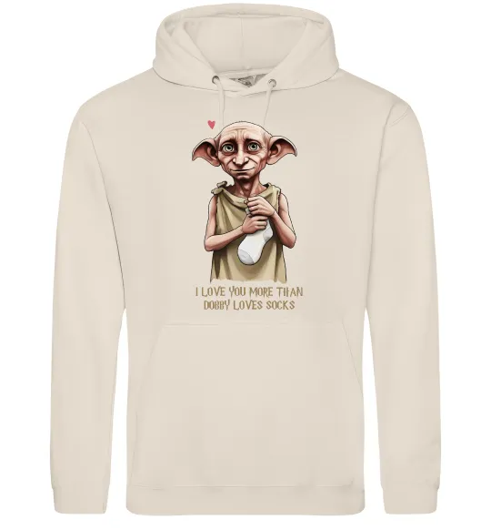 Мужская толстовка (худи) Love you more than Dobby loves socks Таш фото