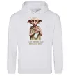 Женская толстовка (худи) Love you more than Dobby loves socks Серый меланж фото