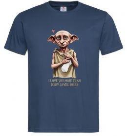 Мужская футболка Love you more than Dobby loves socks