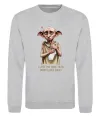 Свитшот Love you more than Dobby loves socks Серый меланж фото