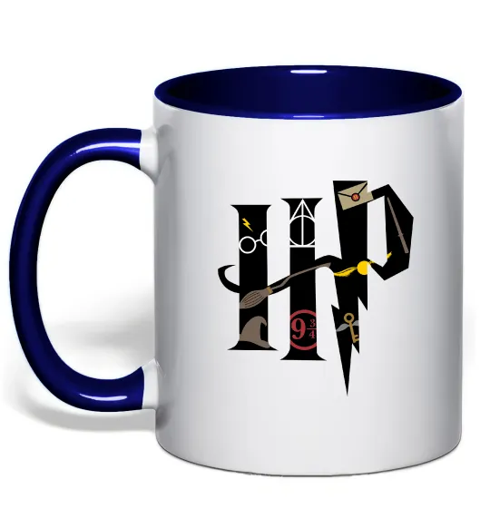 Чашка с цветной ручкой HP - Гарі Поттер Глубокий темно-синий фото