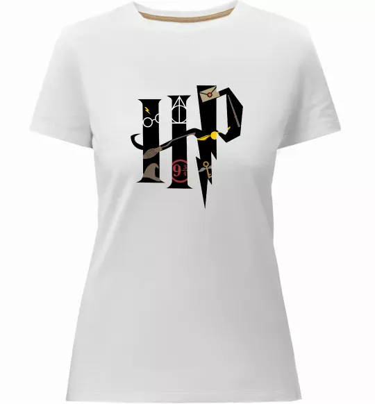 Женская премиум футболка HP - Гарі Поттер Белый фото