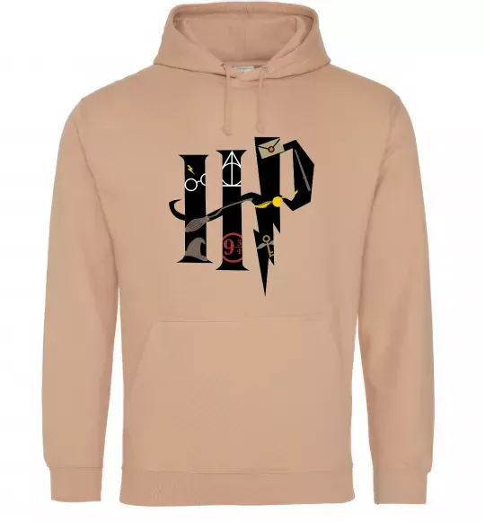 Мужская толстовка (худи) HP - Гарі Поттер Песочный фото