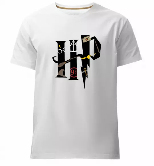 Мужская премиум футболка HP - Гарі Поттер Белый фото