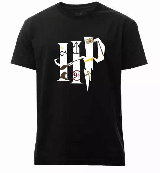 Мужская премиум футболка HP - Гарі Поттер Черный фото