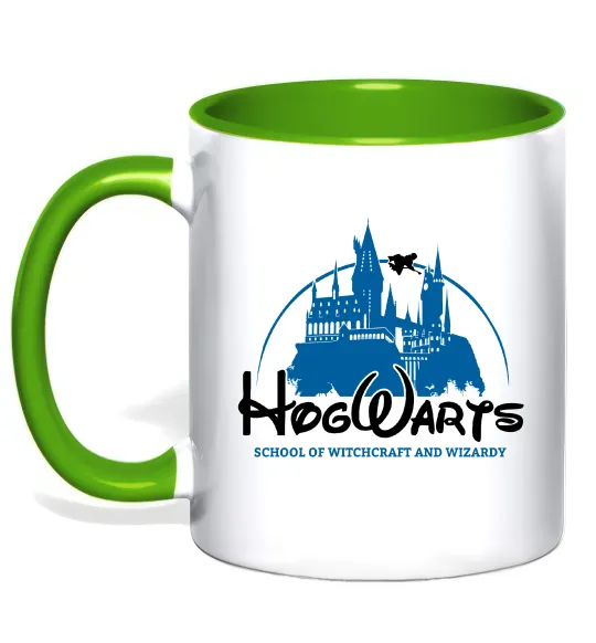 Чашка с цветной ручкой HogWarts Лаймовый фото