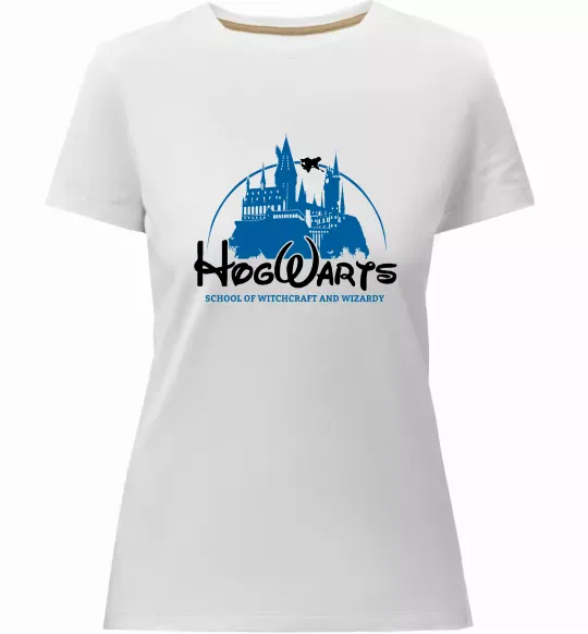 Женская премиум футболка HogWarts Белый фото