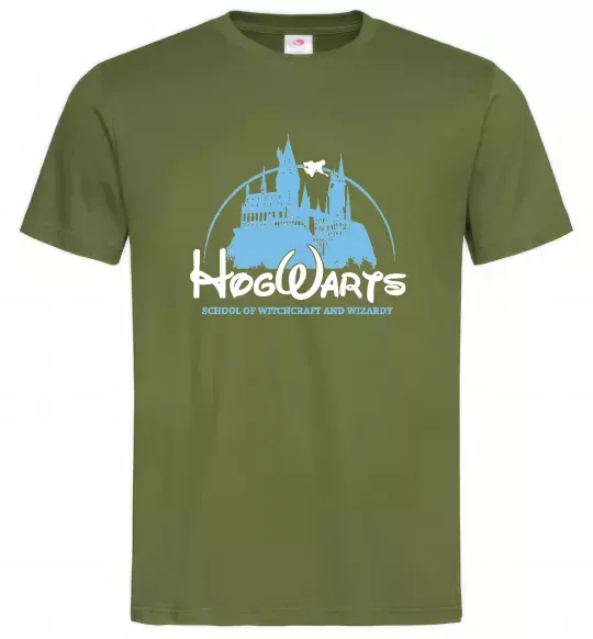 Мужская футболка HogWarts Оливковый фото