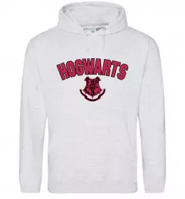Мужская толстовка (худи) Hogwarts Logo Серый меланж фото