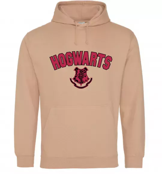 Мужская толстовка (худи) Hogwarts Logo Песочный фото