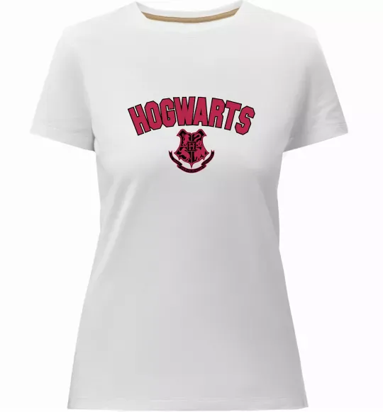Женская премиум футболка Hogwarts Logo Белый фото