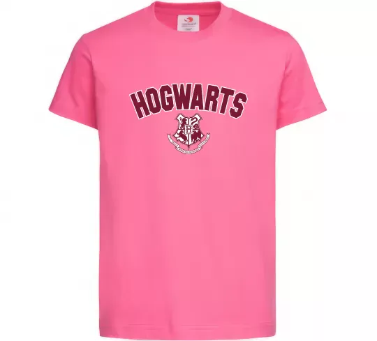 Детская футболка Hogwarts Logo Ярко-розовый фото