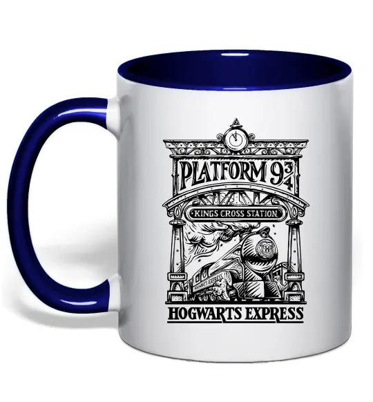 Чашка с цветной ручкой Hogwarts Express Глубокий темно-синий фото